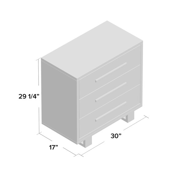 Mercury Row® Caulkins 29.25'' Tall 3 Drawer Nightstand in Gray